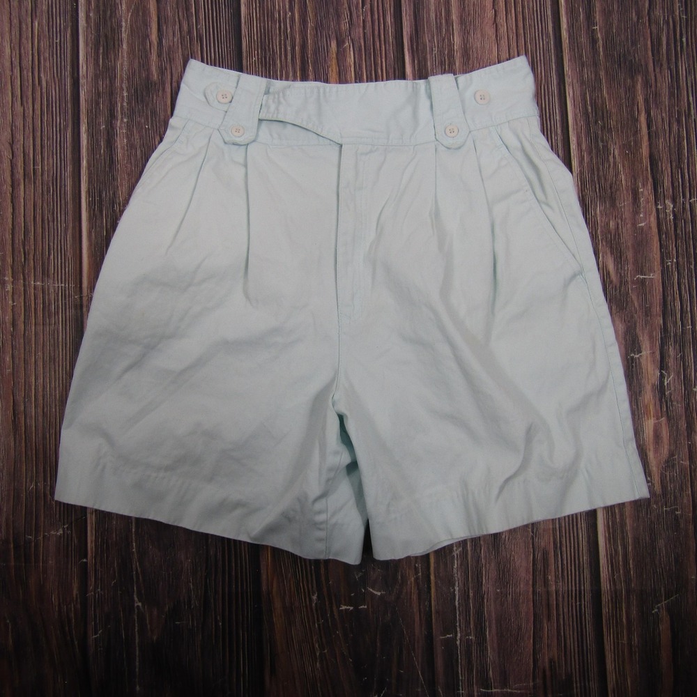 Happy Legs Chino Shorts Juniors 13 Blue Twill 100% Cotton 5 Inseam Pleated